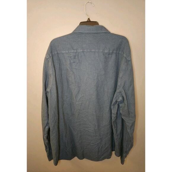 UNTUCKit Shirt Men's 2XLT Navy Blue Long Sleeve Button Up Wrinkle Free Cotton - Picture 3 of 6